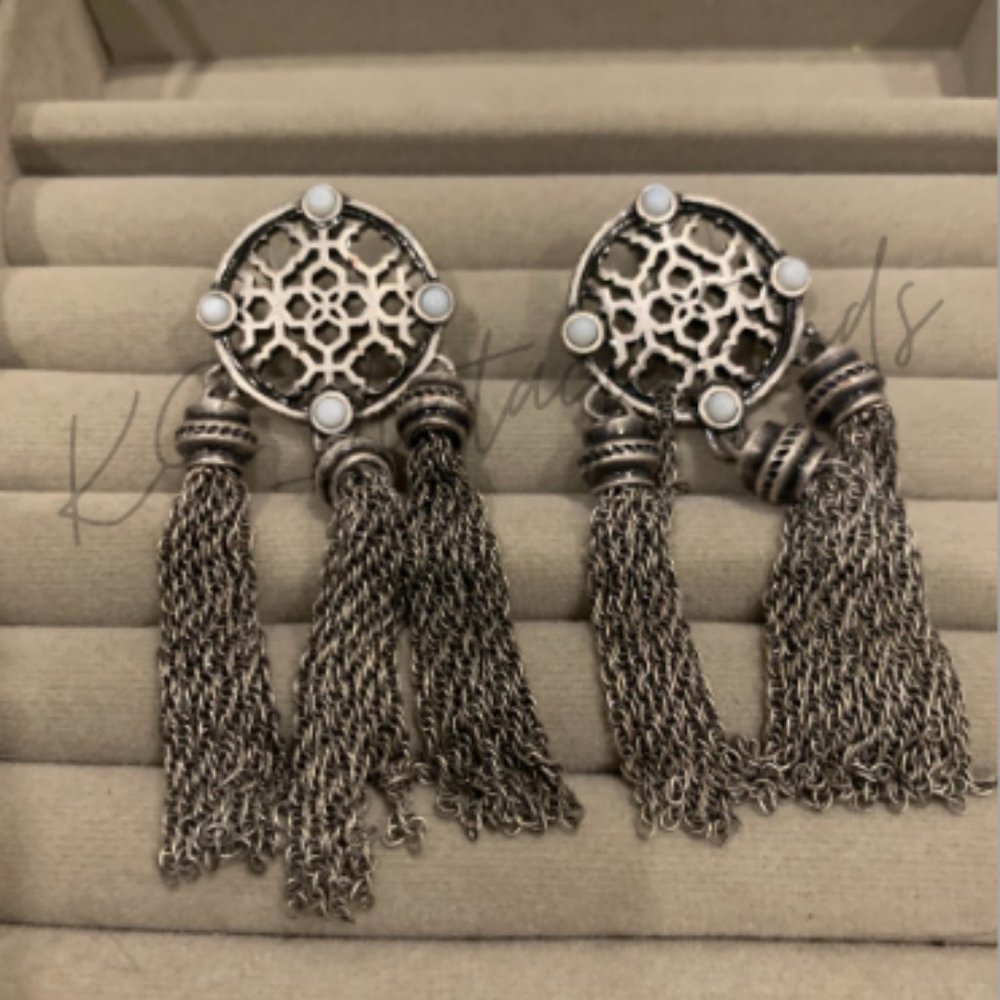 Vintage Kendra Scott Adams Dreamcatcher Earrings - Antique Silver*